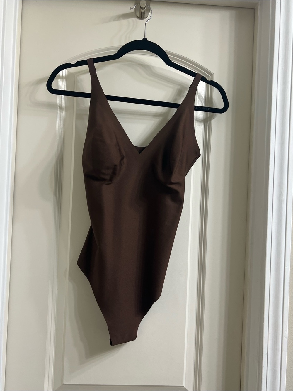SKIMS Sleek V-Neck Brown Bodysuit - Women's Intimates